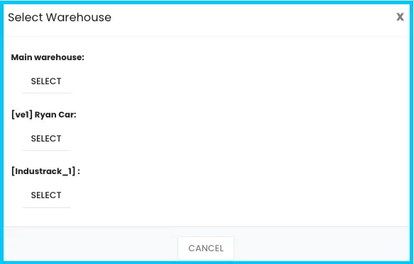 Choosing the warehouse that receives the items