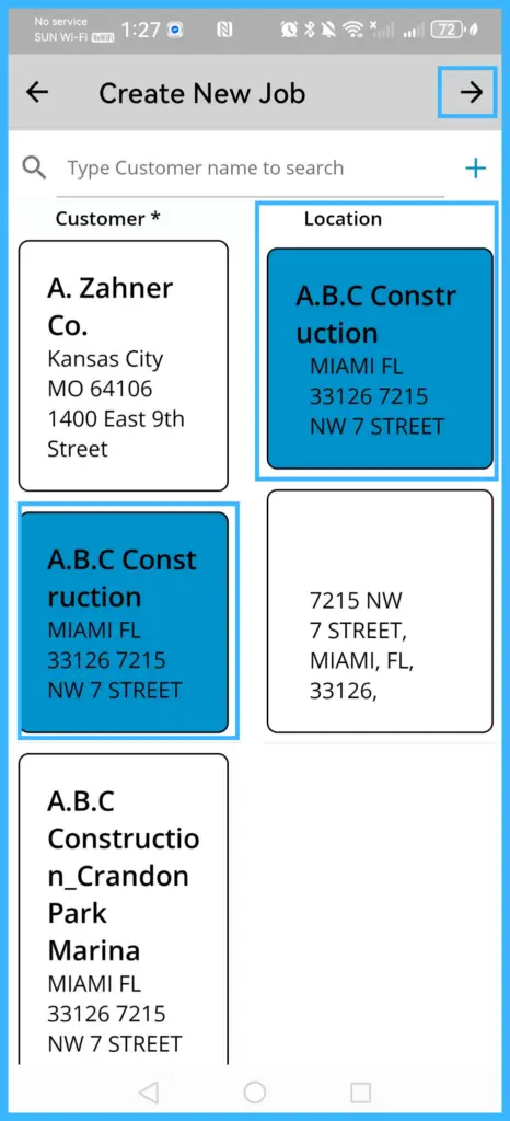 Choosing a service location