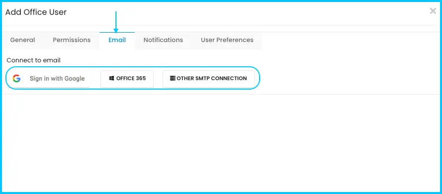 The Email tab