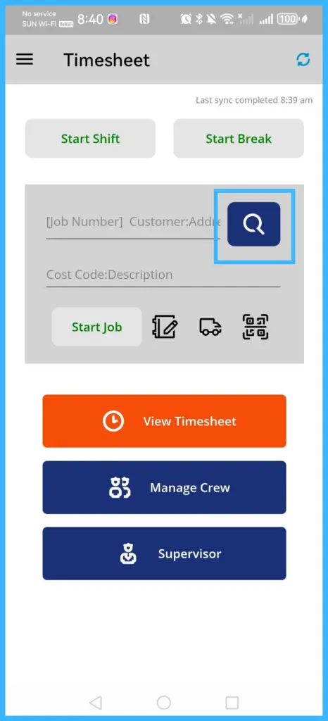 Searching for a job by customer name, closest job site first