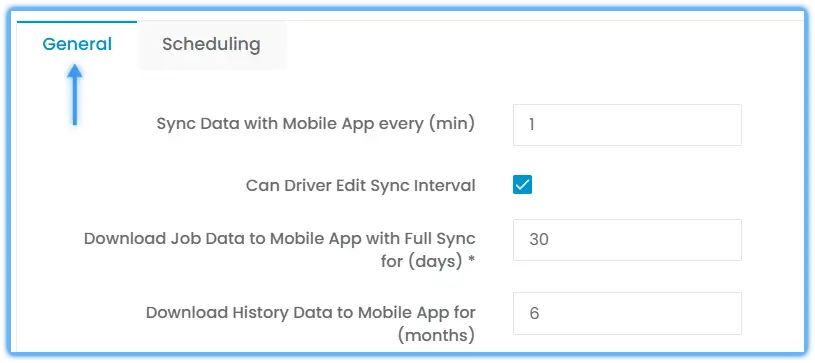 Sync Frequency, Job Data Sync Period and Historical Data Sync Period settings