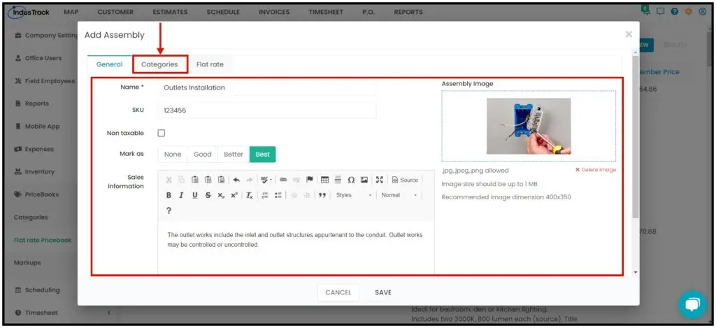 The Categories tab of the Add Assembly window