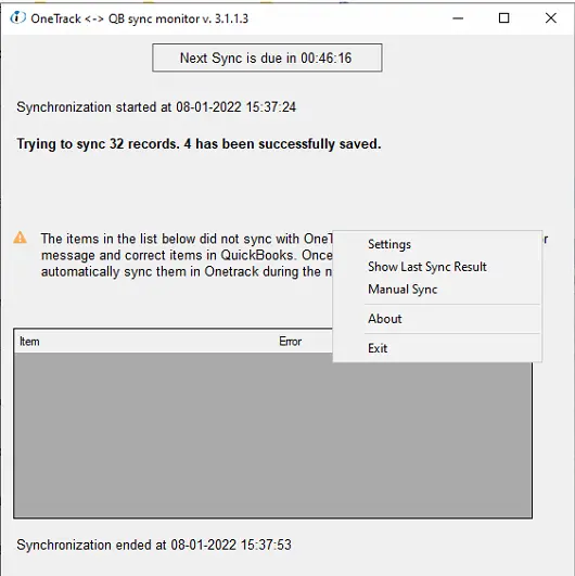 The connector icon in the Windows system tray