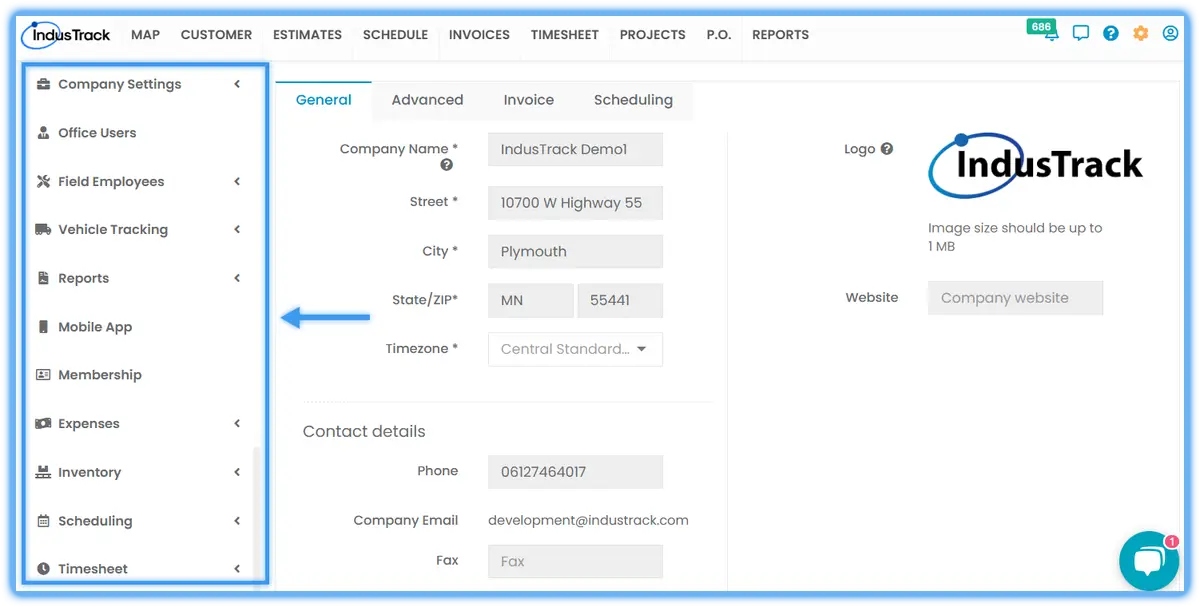 The Settings page with the category menu on the left