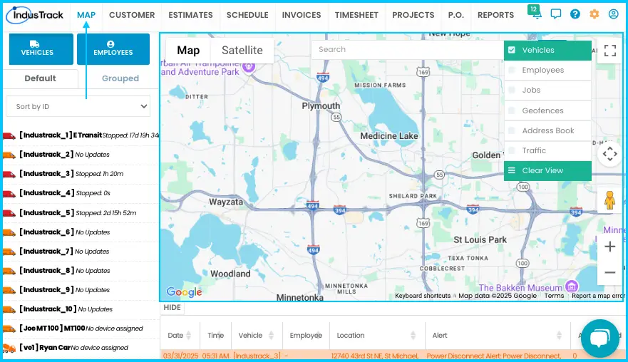 Map in the module header