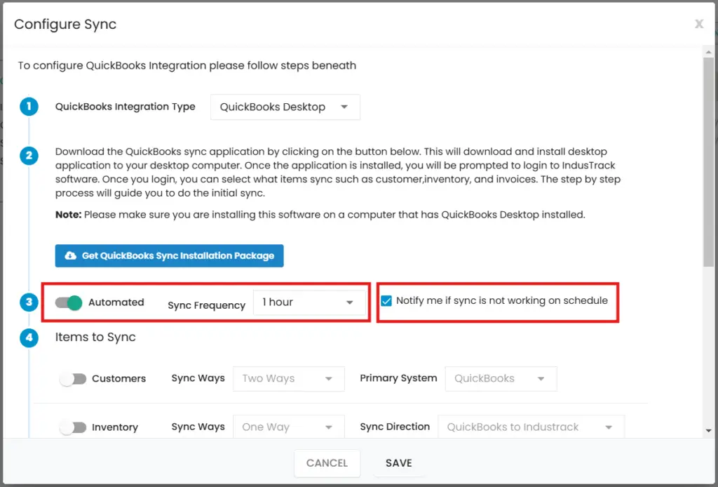 Automatic sync, sync frequency and the Notify me option