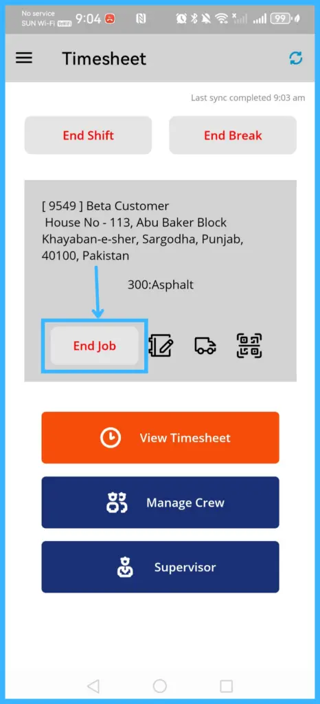 The End Job button