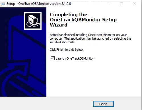 The Launch checkbox and the Finish button at the end of the install