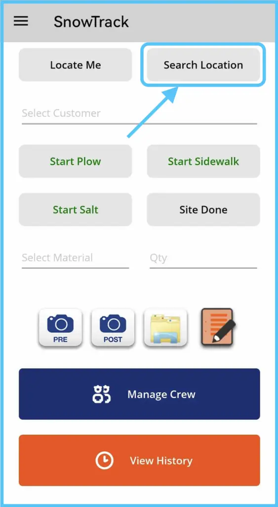 Search Location for entering an address